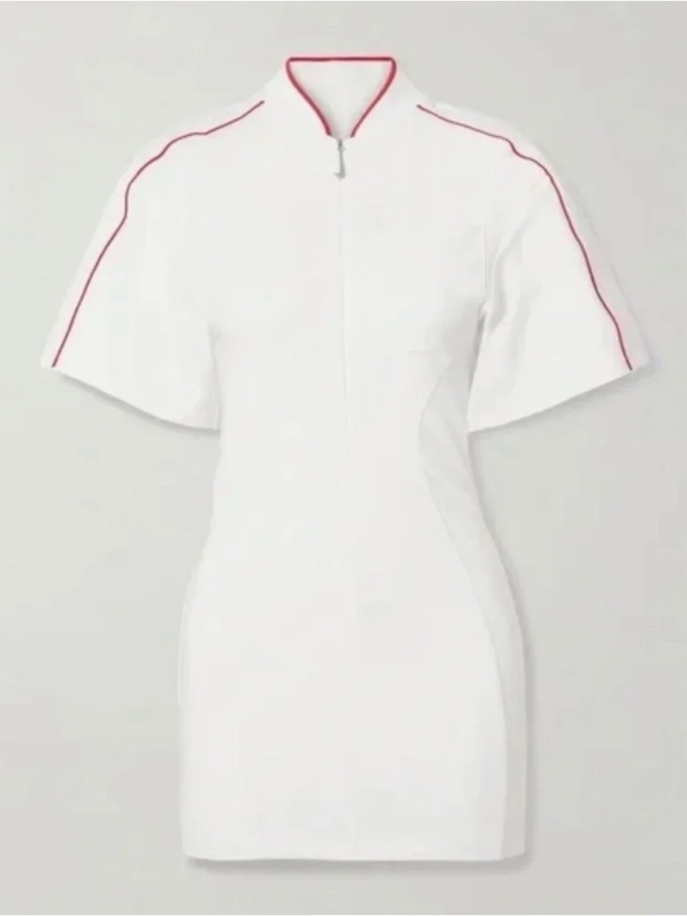 Jacquemus White Mini Dress with Red Trim